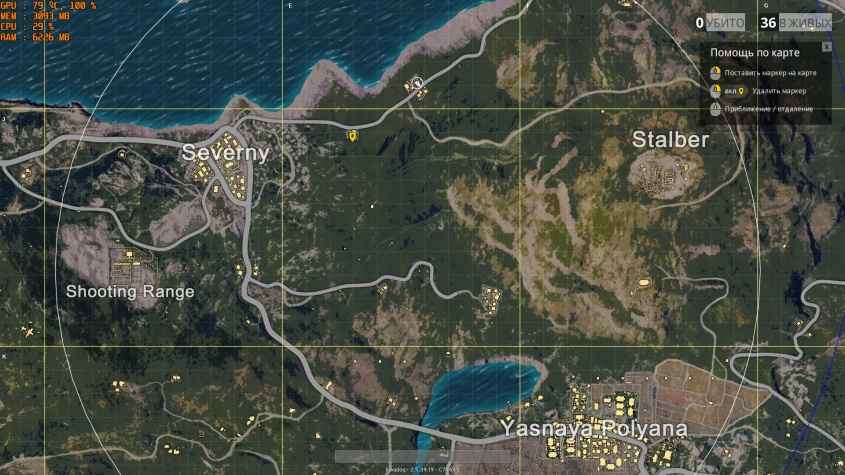 Размер карты в PUBG